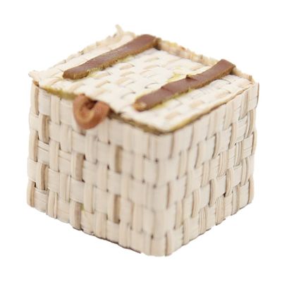 Melody Jane Dolls Houses Dollhouse Pioneer Straw Woven Basket Square Storage Box Bedroom Accessory
