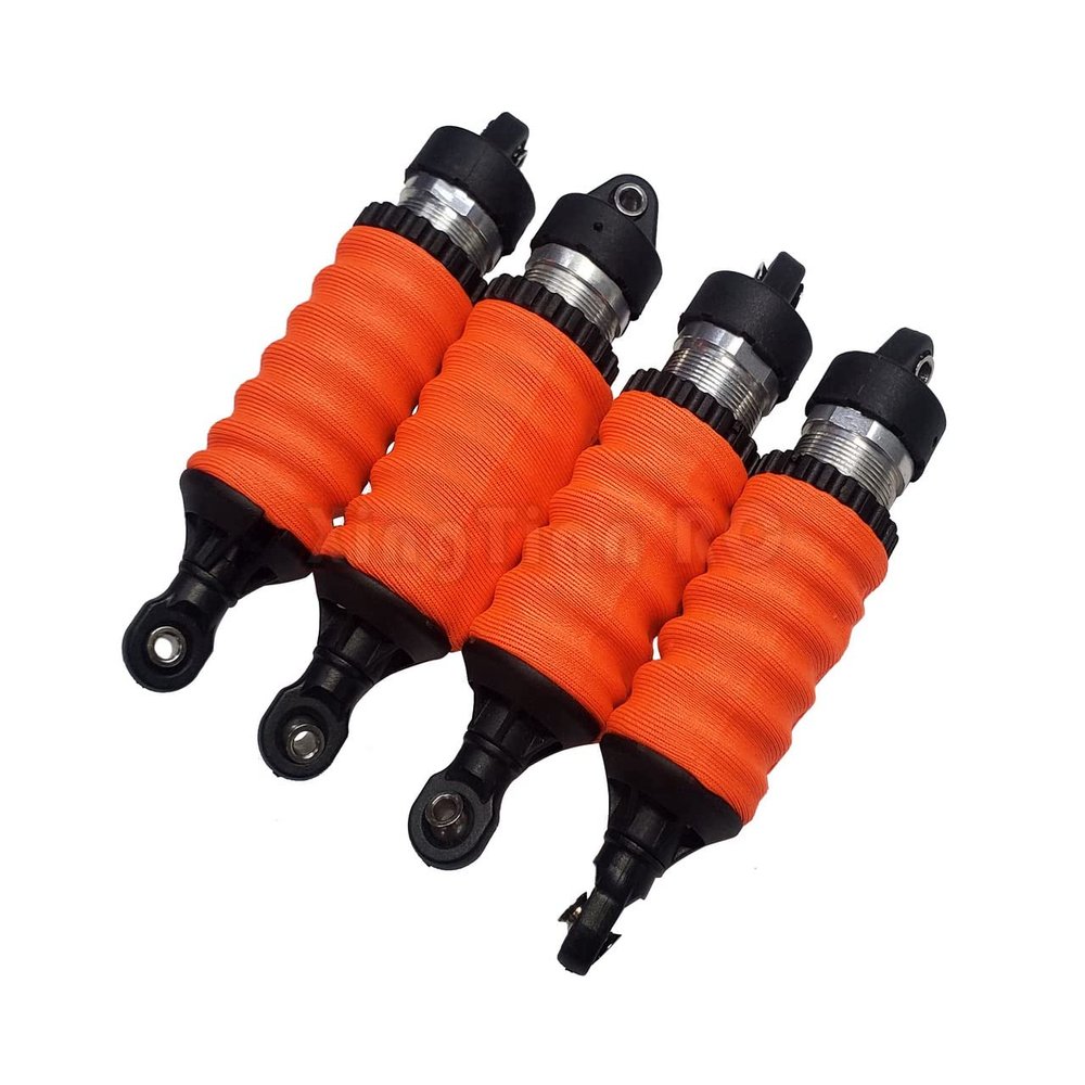 Damper Shock Sleeve Dust Snow Dirt Resist Cover for Traxxas 1/10 EREVO 2.0 E-REVO Summit Slayer Revo 3.3 - Orange 4pcs