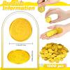 Hanaive 1000 Pcs Pirate Gold Coins Plastic Treasure Play Toy Coins Fake St. Patricks Doubloon for Pirate Party Favors Supplies Treasure Hunt Game Teachers Classroom Reward view 2