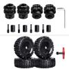 1/8 RC Buggy Tires and 17mm Hex Wheels Preglued & 17mm Splined Wheel Hubs (Black) for Arrma Typhon 3S 6S Talion 6S Senton 6S view 1