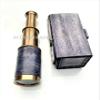 6" Brass Telescope Pirate Spyglass Collapsible Hand Telescope with Lather Box Navigation Gift view 4