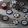 ARTGAME 14 Gram Clay Poker Chip Set for Texas Holdem, 500 Pcs Casino Style Chips, with K-Type Aluminum Case and Dealer Buttons. view 3