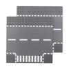 Feleph Classic Road T-Junction Base Plates, City Street Building Kit, 25 x 25 cm Town Baseplate for Building Bricks Compatible with All Major Brands (T-Junction 2) Pieces view 2