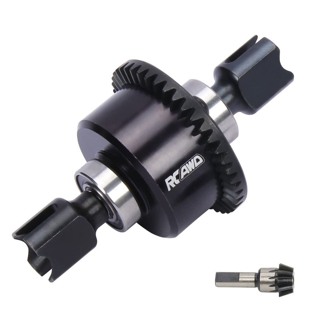 RCAWD Upgrades for ARRMA 6S 1/7 Fireteam Mojave 6S, 1/8 Kraton Notorious Outcast Talion 6S,Front Rear Diff Combo Set w 40CrMo Main Diff Gear 43T Main Input Gear, 10T Spiral Cut Part #ARA310957 Black
