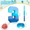 Sratte Number 1 2 3 4 5 6 7 8 9 Piata with Stick Blindfold Confetti, Gradient Blue Piata for Kids Boys Girls Birthday Party Anniversary Decorations Supplies(Number 3) view 2
