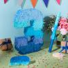 Sratte Number 1 2 3 4 5 6 7 8 9 Piata with Stick Blindfold Confetti, Gradient Blue Piata for Kids Boys Girls Birthday Party Anniversary Decorations Supplies(Number 3) view 3