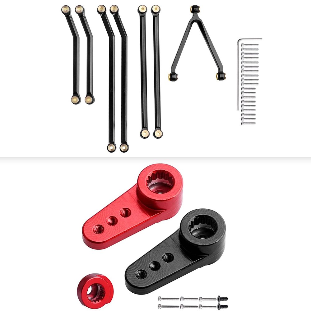 AllinRC RC Servo Arm for Emax ES08MA II Servo & Chassis Links Set for Axial SCX24 Gladiator AXI00005