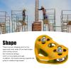 Pulley with Ball Bearing,Double Climbing Zipline Pulley,Heart Shaped Aerial Transport Ropeway Pulley for Scenic Cableway for Rock Climbing Caving Aloft Work Rescue (Gold), Climbing Pulley Double view 3