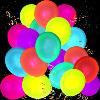 310 Pack UV Neon Colored Balloons glow in the dark balloon Neon Party Decorations Black Light Latex Fluorescent Balloons for Kids Birthday Glow Party Balloon Decoration Supplies
