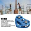 Pulley with Ball Bearing,Double Climbing Zipline Pulley,Heart Shaped Aerial Transport Ropeway Pulley for Scenic Cableway for Rock Climbing Caving Aloft Work Rescue (Blue), Climbing Pulley Double view 4