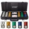 ARTGAME 14 Gram Clay Poker Chip Set for Texas Holdem, 300Pcs Casino Style Chips, with K-Type Aluminum Case and Dealer Buttons. view 1
