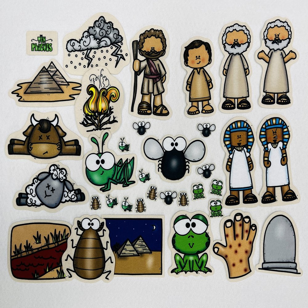 Story Time Felts 10 Plagues Felt Figures for Bible Flannel Felt Board Stories Old Testament