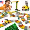 JITTERYGIT Construction Race Track Site Toy - Including Sandbox Vehicles, Trucks, Excavator, Bulldozer, Dump Truck, Crane - Birthday Gift for Kids, Boys, Girls, Toddlers for Ages 3 4 5 6 7 8 Year Old view 1