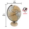 Bowden 9" Diameter Globe, USA Cartography with Mountain Relief, Black Hard Wood Natural Base and Antique Designer Ocean Globe Ball. The Bowden Designer Globe combines the stylings of the classic antique ocean globe with clean white land masses. It in view 3