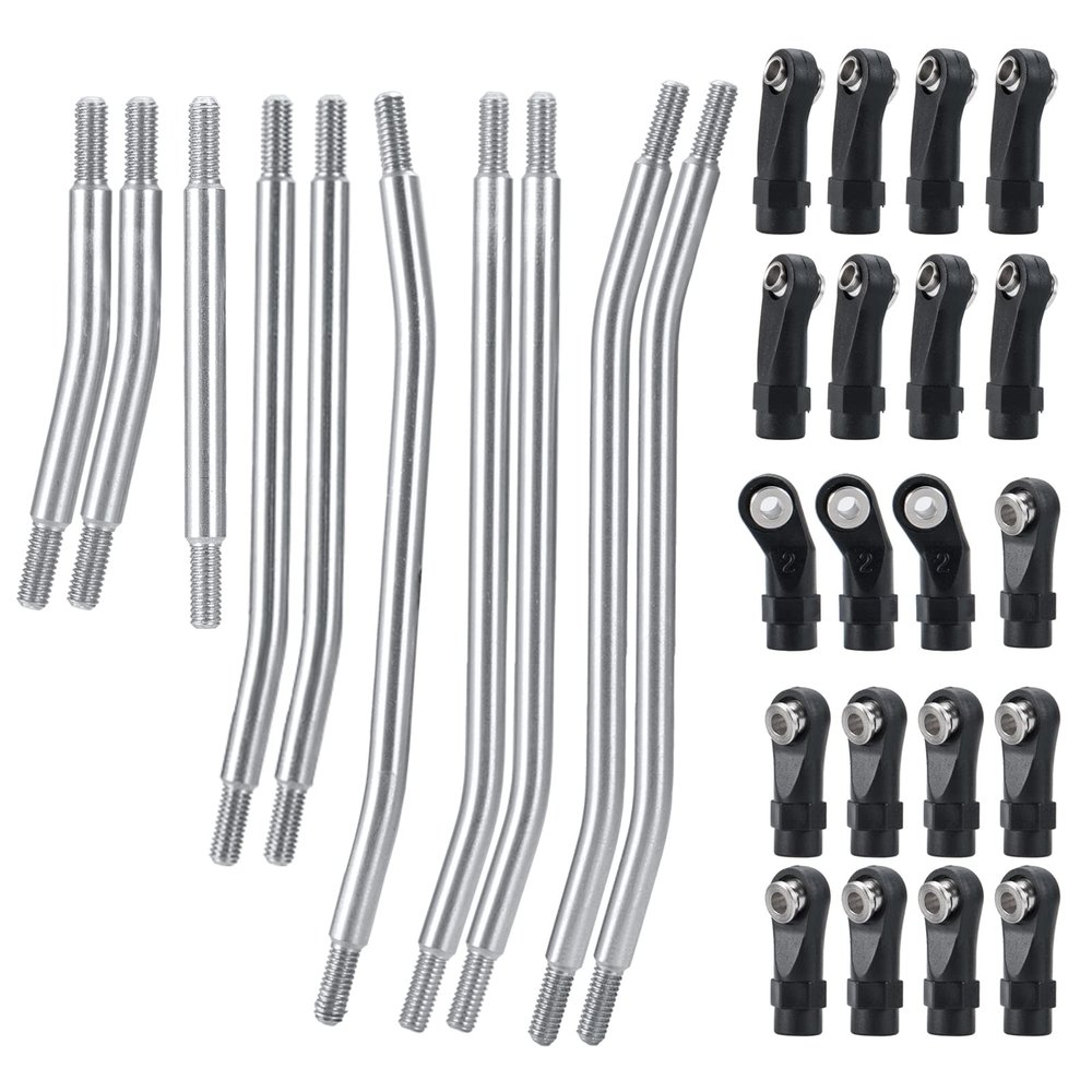 MORLORDY 10PCS 324mm Wheelbase RC Suspension Link Rod Linkage Set for TRX4 1/10 RC Crawler Car Upgrades, Stainless Steel