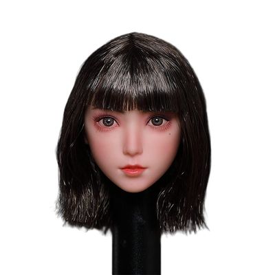 1/6 Scale Female Head Sculpt,Beauty Young Girl Pale Skin Head Carved for 12inch PH TBL JO Action Figure Body Collection (E)
