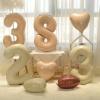 10pc Cream White Heart Balloons - 18 Inch Sand White Heart Shapes for Baby Showers, Weddings, Valentine's Day Decorations view 3