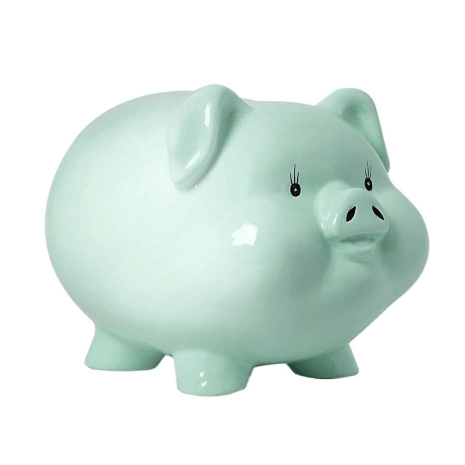 JGATW Money Bank Pig Piggy Bank Ceramic Money Box Cute Coin Bank Box Saving Coins Cash Fun Gift Great Gift (Color : Green Can in and Out)