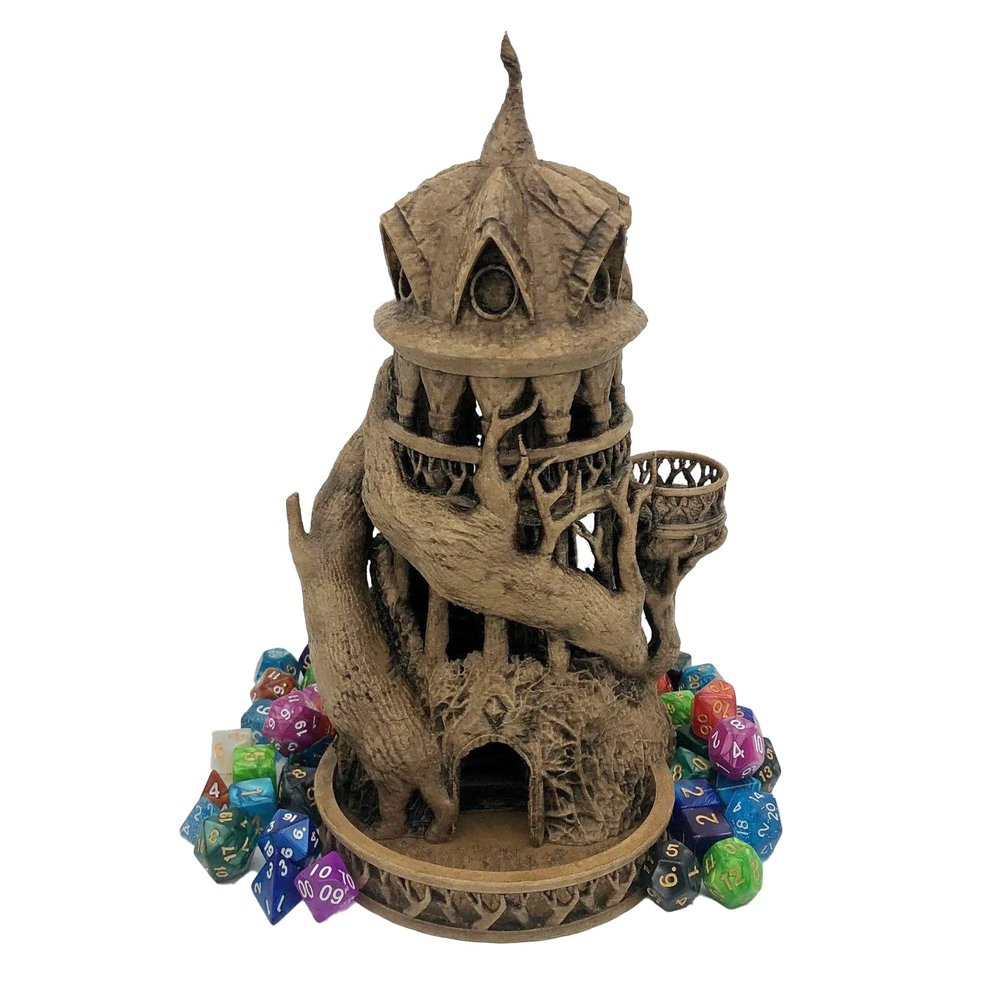 Bear and Wolf Studio - Fate's End Dice Towers by Kimbolt Creations - 3D Printed and Hand-Painted Dice Towers (Druid Dice Tower)