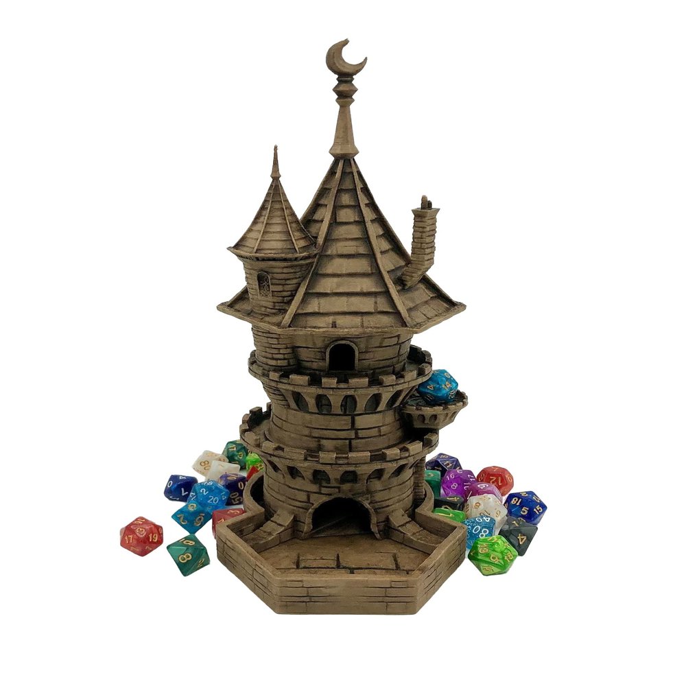 Bear and Wolf Studio - Fate's End Dice Towers by Kimbolt Creations - 3D Printed and Hand-Painted Dice Towers (Wizard Dice Tower)
