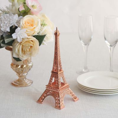 Efavormart 10" | Rose Gold | Eiffel Tower Centerpiece | Eiffel Tower Cake Topper | Decorative figurine