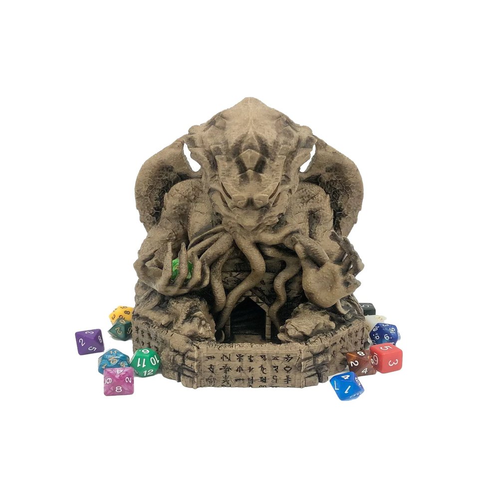 Bear and Wolf Studio - Fate's End Dice Towers by Kimbolt Creations - 3D Printed and Hand-Painted Dice Towers (Cthulhu Dice Tower)