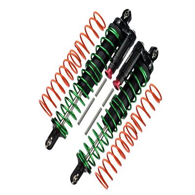 GPM Upgrades Aluminium 6061-T6 Front/Rear L-Shape Piggy Back (Built-in Piston Spring) Adjustable Spring Dampers for 1/5 X-MAXX 6S/8S Monster Truck (77076-4) RC Cars (Black)