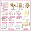 Yinder Bear Cake Toppers Mini Bear Cake Decorations Cake Toppers Gold White Pearl Ball for Birthday Party Decorations(Pink, Brown,Cute Style) view 3