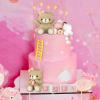 Yinder Bear Cake Toppers Mini Bear Cake Decorations Cake Toppers Gold White Pearl Ball for Birthday Party Decorations(Pink, Brown,Cute Style) view 4