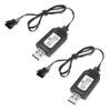 YACSEJAO 2 Pack 7.4V USB Charger Cable with SM-4P Plug Connector for LiPo Battery RC Model Vehicle Buggy Car Truck Boat view 1