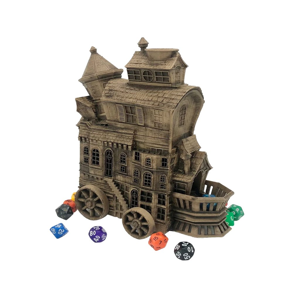 Bear and Wolf Studio - Fate's End Dice Towers by Kimbolt Creations - 3D Printed and Hand-Painted Dice Towers (Merchant Wagon Dice Tower)