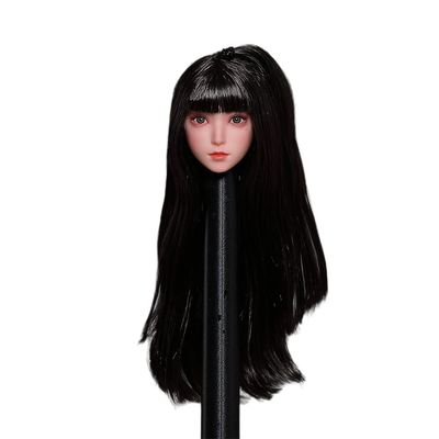 1/6 Scale Female Head Sculpt,Beauty Young Girl Pale Skin Head Carved for 12inch PH TBL JO Action Figure Body Collection (B)