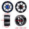 QUE-T 2.2" Metal Beadlock Wheel Rims Set for RC 1/10 Crawler TRX4 SCX10 90046 Pack of 4 (Blue & Black) view 2