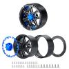 QUE-T 2.2" Metal Beadlock Wheel Rims Set for RC 1/10 Crawler TRX4 SCX10 90046 Pack of 4 (Blue & Black) view 3