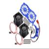 GPM Upgrades Aluminum 7075-T6 Motor Heatsink with Dual Cooling Fan and Adjustable Mount for 1/5 Kraton 8S BLX Monster Truck (ARA110002) (ARA5810) 1/5 X-MAXX XO-01 RC Cars (Blue) view 1