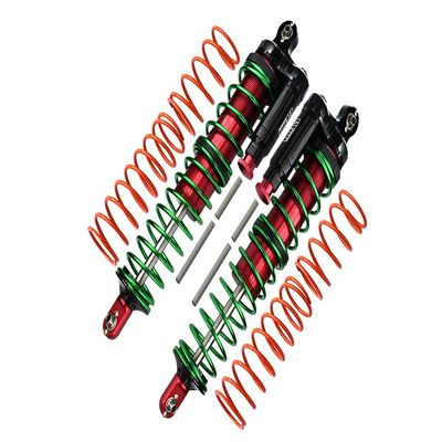 GPM Upgrades Aluminium 6061-T6 Front/Rear L-Shape Piggy Back (Built-in Piston Spring) Adjustable Spring Dampers for 1/5 X-MAXX 6S/8S Monster Truck (77076-4) RC Cars (red)