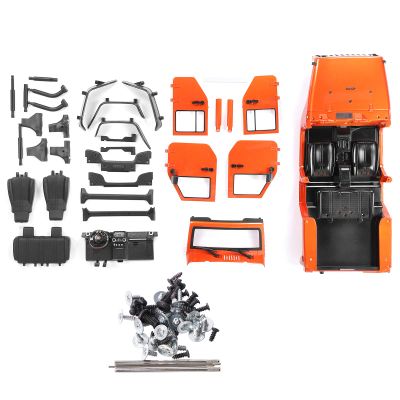 313mm 110 Scale Wheelbase Open Car Body Shell Spare Parts Compatible with SCX10 90046 RC Car Accessory Weihnachten for RC Car Car model parts (Orange)