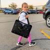 MENZOKE Kids Travel Tray, Road Trip Activities for Kids with Dry Erase Board & Cooler Cup Holder, Toddler Car Activities with No-Drop iPad Holder Stand, Roadtrip Essentials for Toddlers, Black view 2