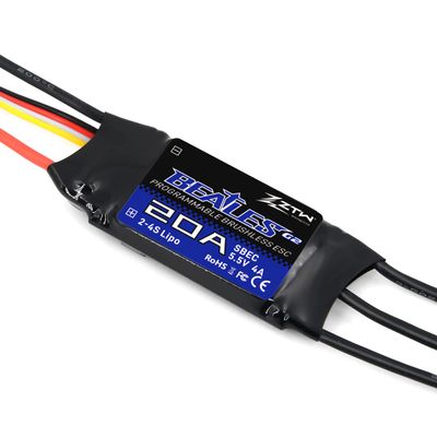 ZTW Beatles G2 20A ESC with Connectors SBEC Output 4A/5.5V for RC Fixed Wing Airplane 2-4S or DIY Project Need Electronic Speed Controller