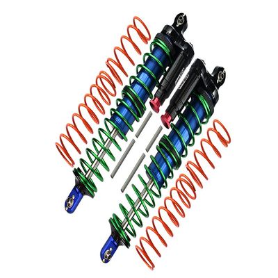 GPM Upgrades Aluminium 6061-T6 Front/Rear L-Shape Piggy Back (Built-in Piston Spring) Adjustable Spring Dampers for 1/5 X-MAXX 6S/8S Monster Truck (77076-4) RC Cars (Blue)