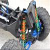 GPM Upgrades Aluminium 6061-T6 Front/Rear L-Shape Piggy Back (Built-in Piston Spring) Adjustable Spring Dampers for 1/5 X-MAXX 6S/8S Monster Truck (77076-4) RC Cars (Blue) view 4