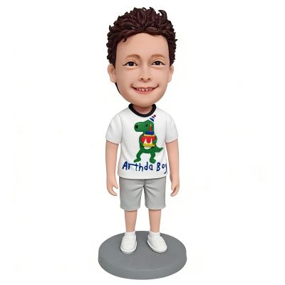mydedor Custom Bobble Heads Figures Male Golfer with Red T-Shirt Figurines Customized Doll, Handmade Personalized Car Dashboard Gift for Dad Father Husband Businessman Boss Coworker