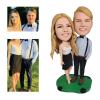 mydedor Custom Bobble Heads Figures Male Golfer with Red T-Shirt Figurines Customized Doll, Handmade Personalized Car Dashboard Gift for Dad Father Husband Businessman Boss Coworker view 3