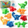 Coogam Matching Letters Fine Motor Toy, 26 PCS Double-Sided ABC Dinosaur Alphabet Match Game with Uppercase Lowercase, Preschool Educational Montessori Learning Toys for Toddlers view 1