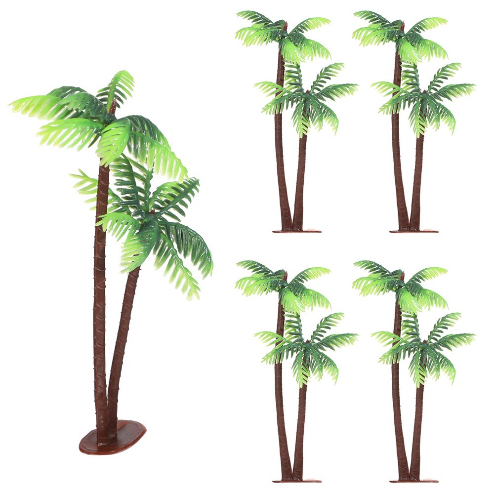 Abaodam Simulated Coconut Tree Decoration Miniature Palm Tree for Micro Landscape DIY Terrarium Garden Dollhouse Decor 4.9 Inch Waterproof Artificial Plant