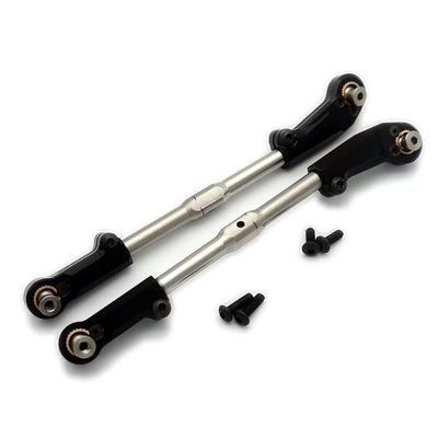 Stainless Steel Adjustable Turnbuckle Tie Rod Steering Link with Aluminum Ends Black for Arrma 1/8 Kraton Outcast Notorious Talion 1/7 Fireteam AR340071 AR330230