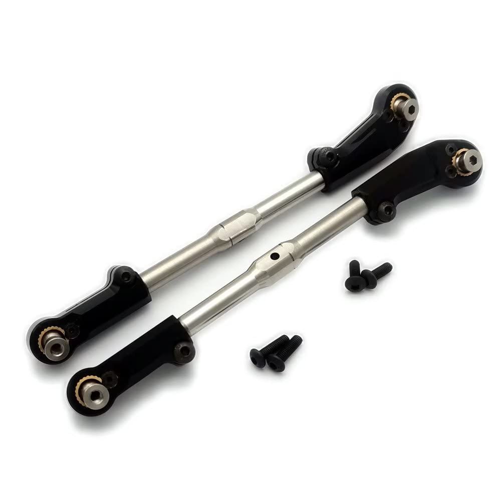 Stainless Steel Adjustable Turnbuckle Tie Rod Steering Link with Aluminum Ends Black for Arrma 1/8 Kraton Outcast Notorious Talion 1/7 Fireteam AR340071 AR330230