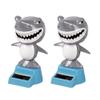 SEADEAR 2pcs Car Decoration Solar Shark Solar Dancing Shark Ornamentss Solar Powered Dancing Shark Bobble Head Ornaments Shark Decoration Use for Car Office Desk Home Decor view 2