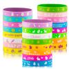 hexiaoxiao 24pcs Easter Rubber Bracelets Silicone Wristbands for Easter Party Favors Supplies Rubber Bracelets for kids&teens Gifts Easter Egg Fillers Gifts for Girls Boys Basket Stuffers Accessories view 1