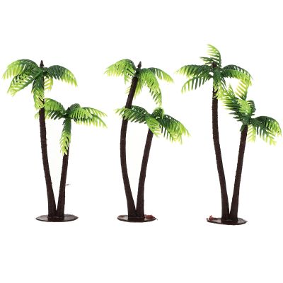 Abaodam Mini Coconut Palm Tree Decoration 3 Pieces Artificial Miniature Trees for Fairy Garden Dollhouse Micro Landscape DIY Ornaments